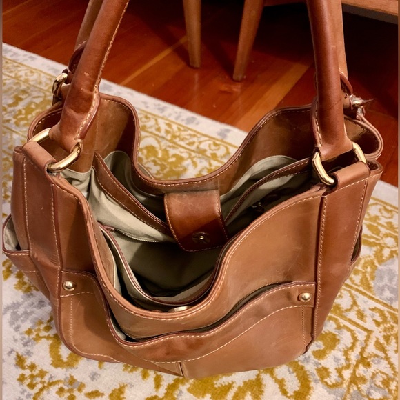 J. Crew Brown/Camel Leather Campo Bag - Picture 2 of 16